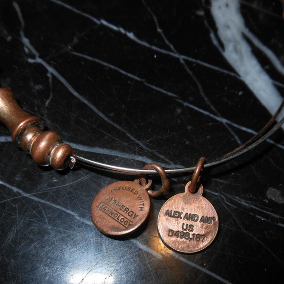 Alex And Ani Bracelet Round Copper Beads Charms - Picture 3 of 3